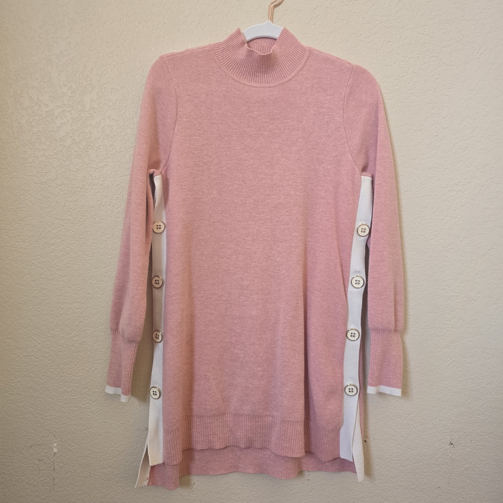 Chico's Pink Button-Side Sweater Dress Size 0